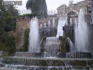 Raw version of "Raining up and down in Villa d'Este" by Mui-Ling Teh